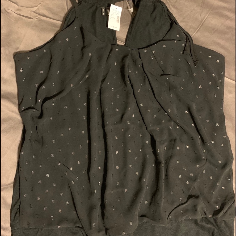 Sleeveless glitter dot top